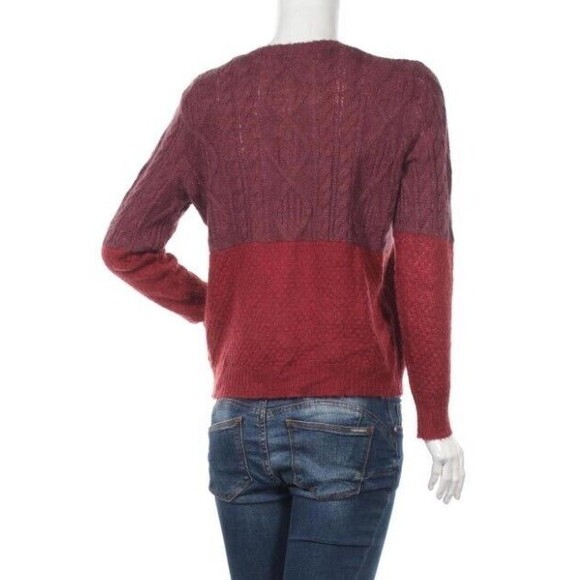Woolrich Women's Sweater Two Tone Cable Mohair Large in Fig - Picture 2 of 4